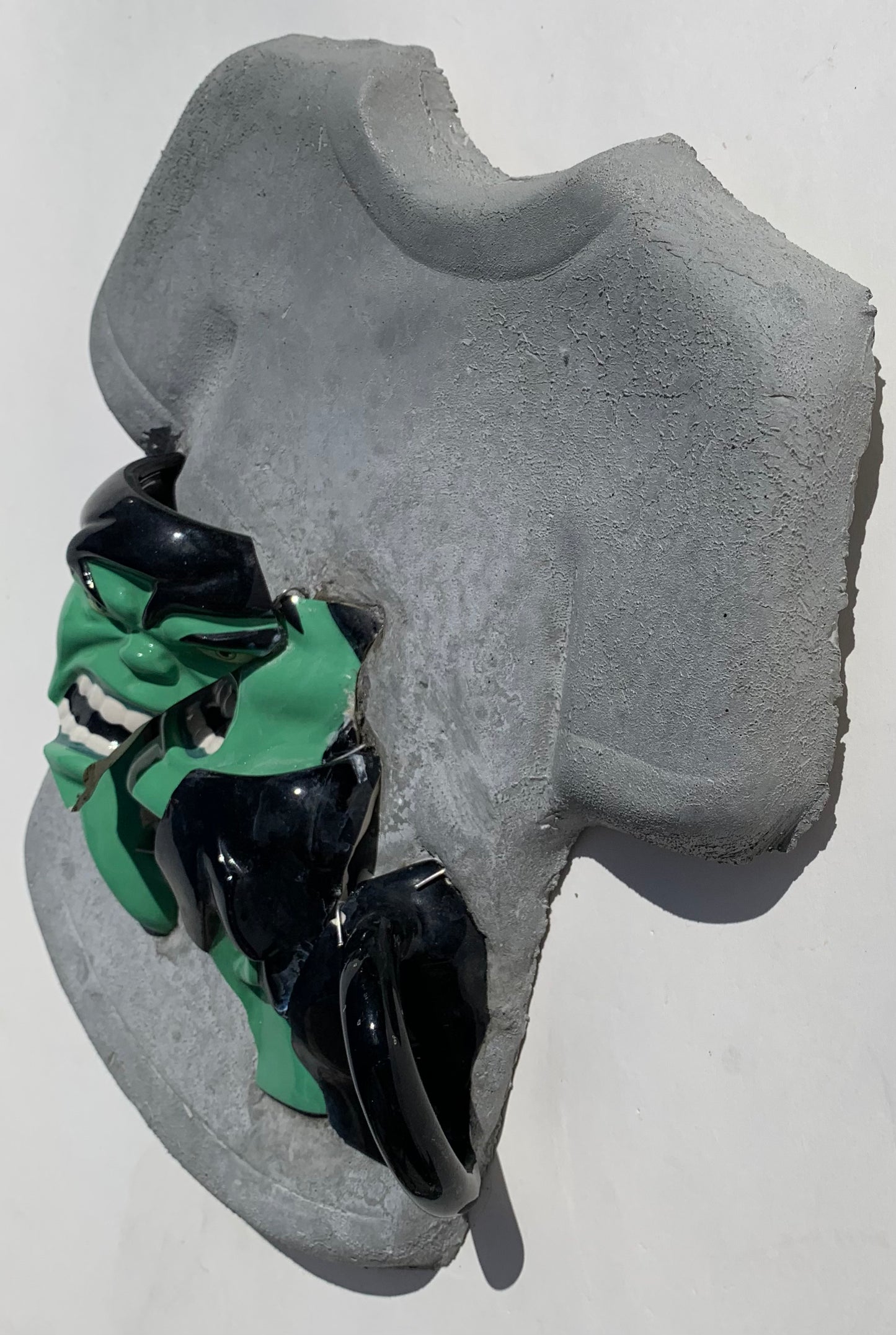 "Stomach Ache": Incredible Hulk on T-Shirt Wall Sculpture