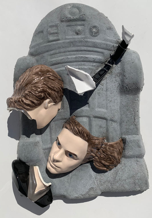 "Shattered Skywalker": Luke Skywalker on R2D2 Wall Sculpture