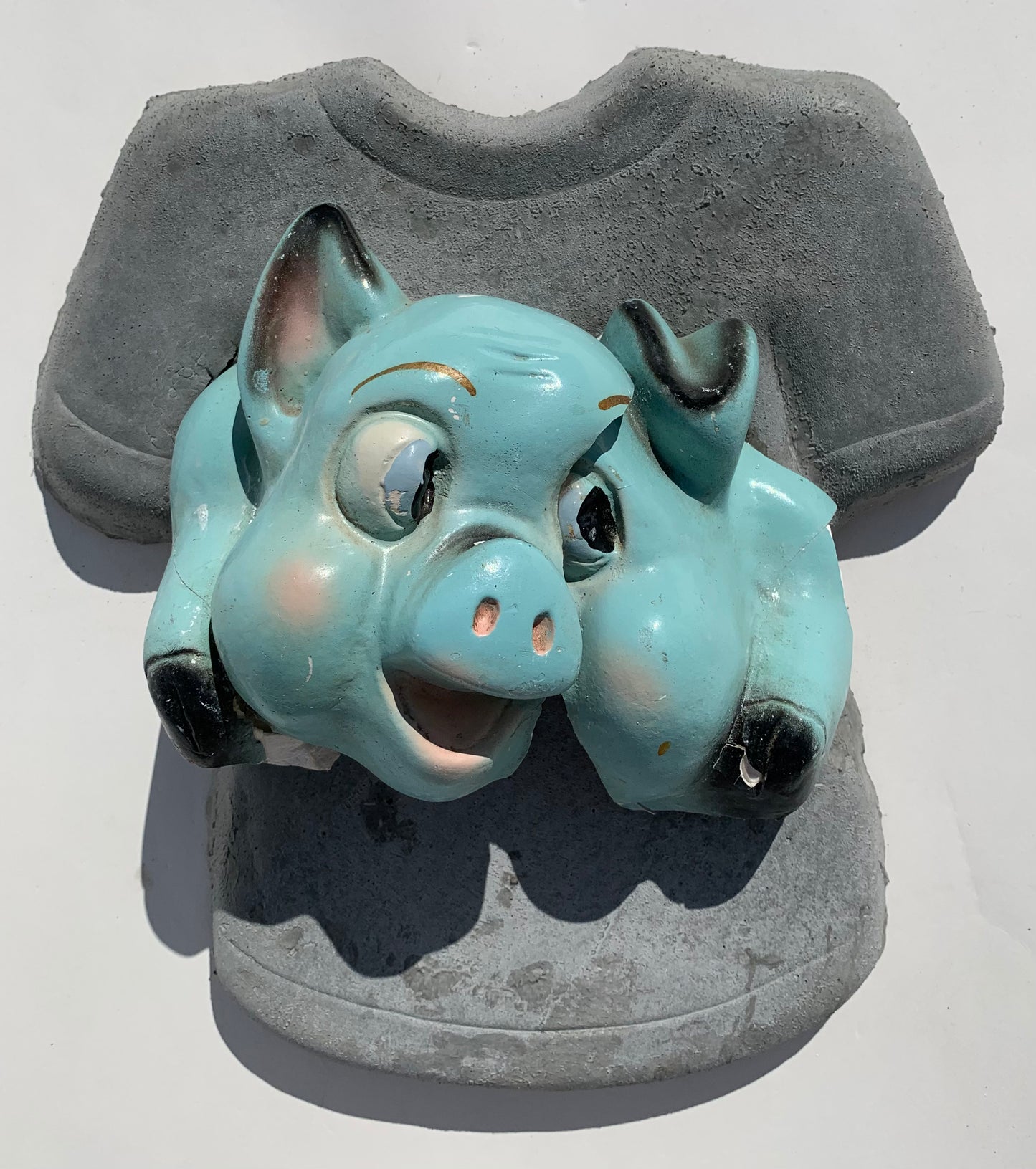 "The Butcher Cometh!": Amped Up Pig on T-Shirt Wall Sculpture