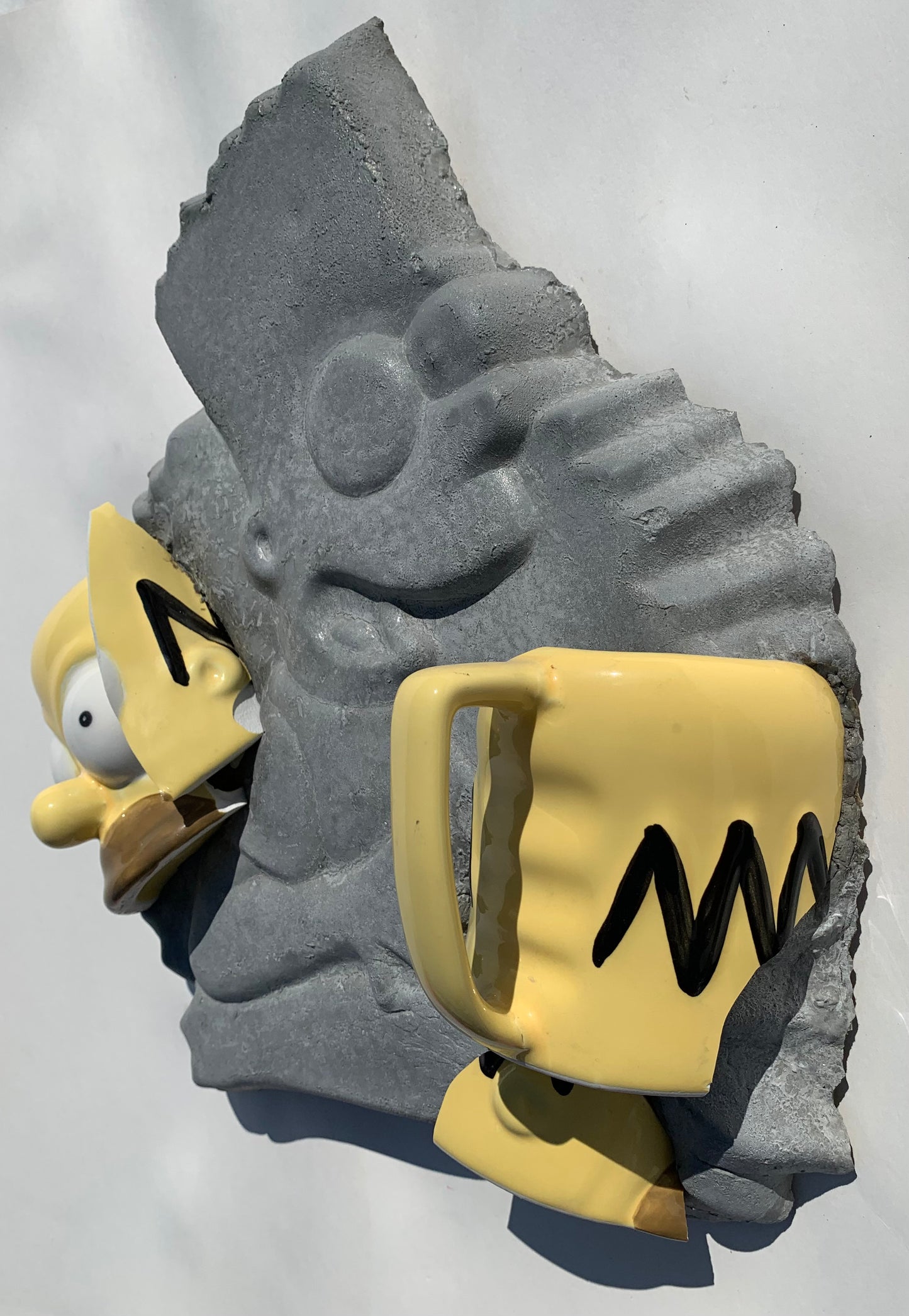 "Homer's Headache": Homer Simpson on Bart Simpson Wall Sculpture