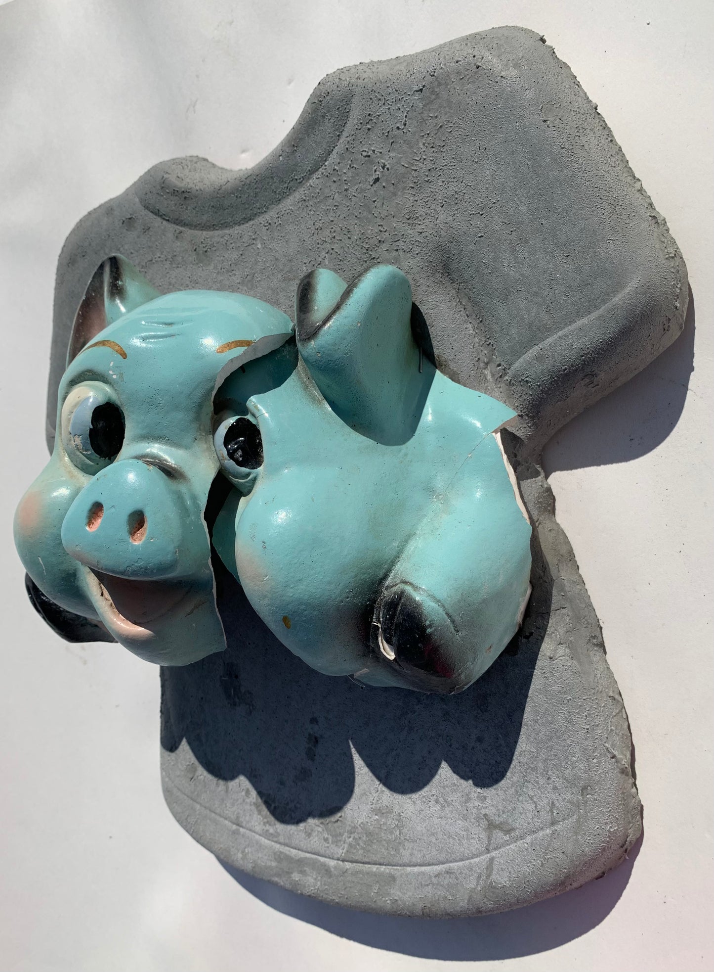 "The Butcher Cometh!": Amped Up Pig on T-Shirt Wall Sculpture