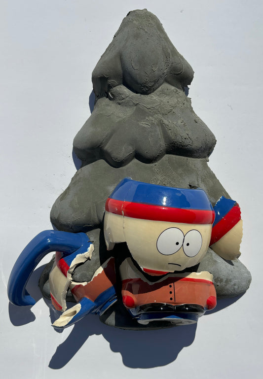 "Suffering Stan": South Park's Stan on Conifer Tree Wall Sculpture