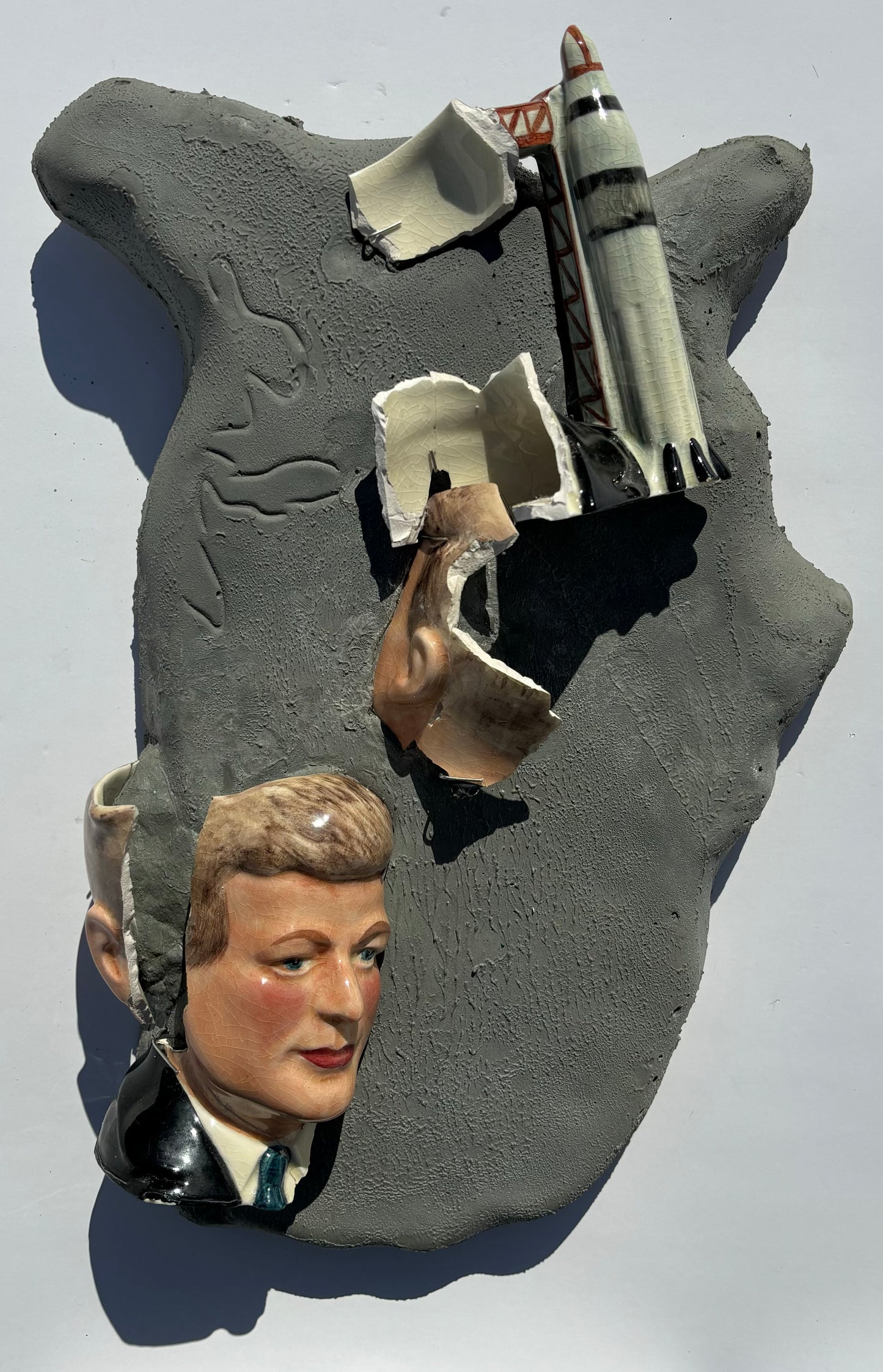 "Jack's Pocket Rocket": JFK & Saturn 5 on USA Wall Sculpture