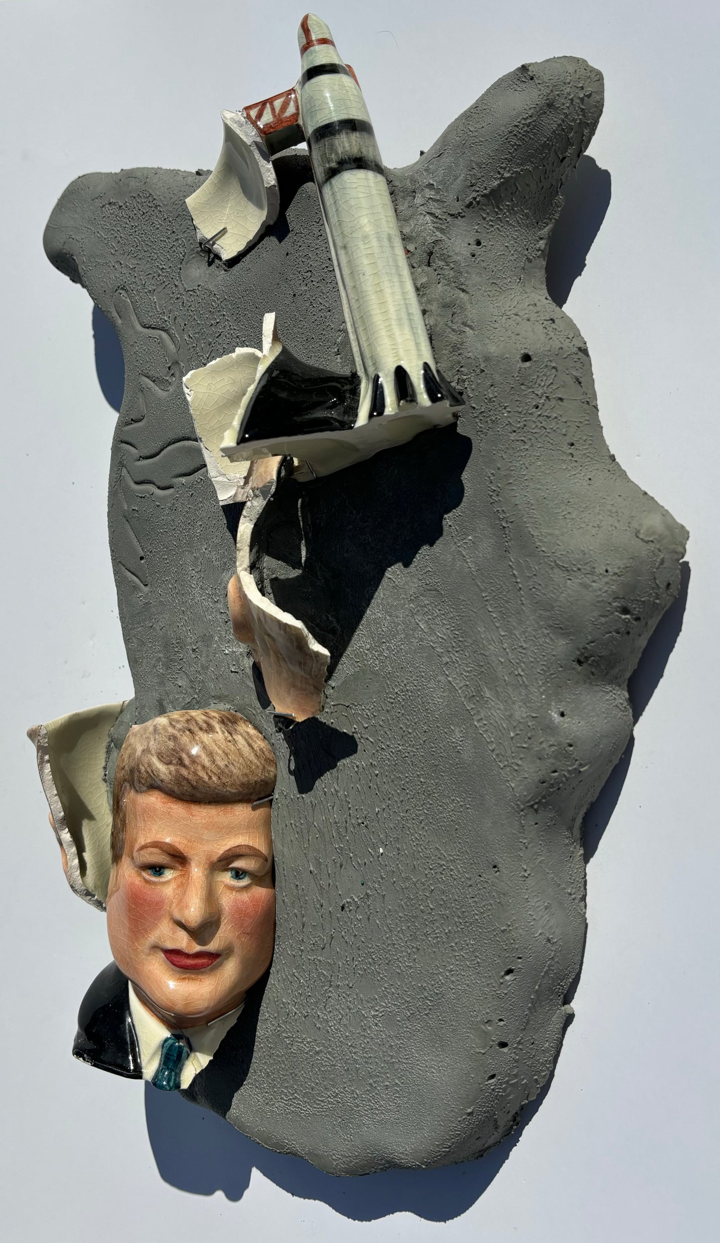 "Jack's Pocket Rocket": JFK & Saturn 5 on USA Wall Sculpture