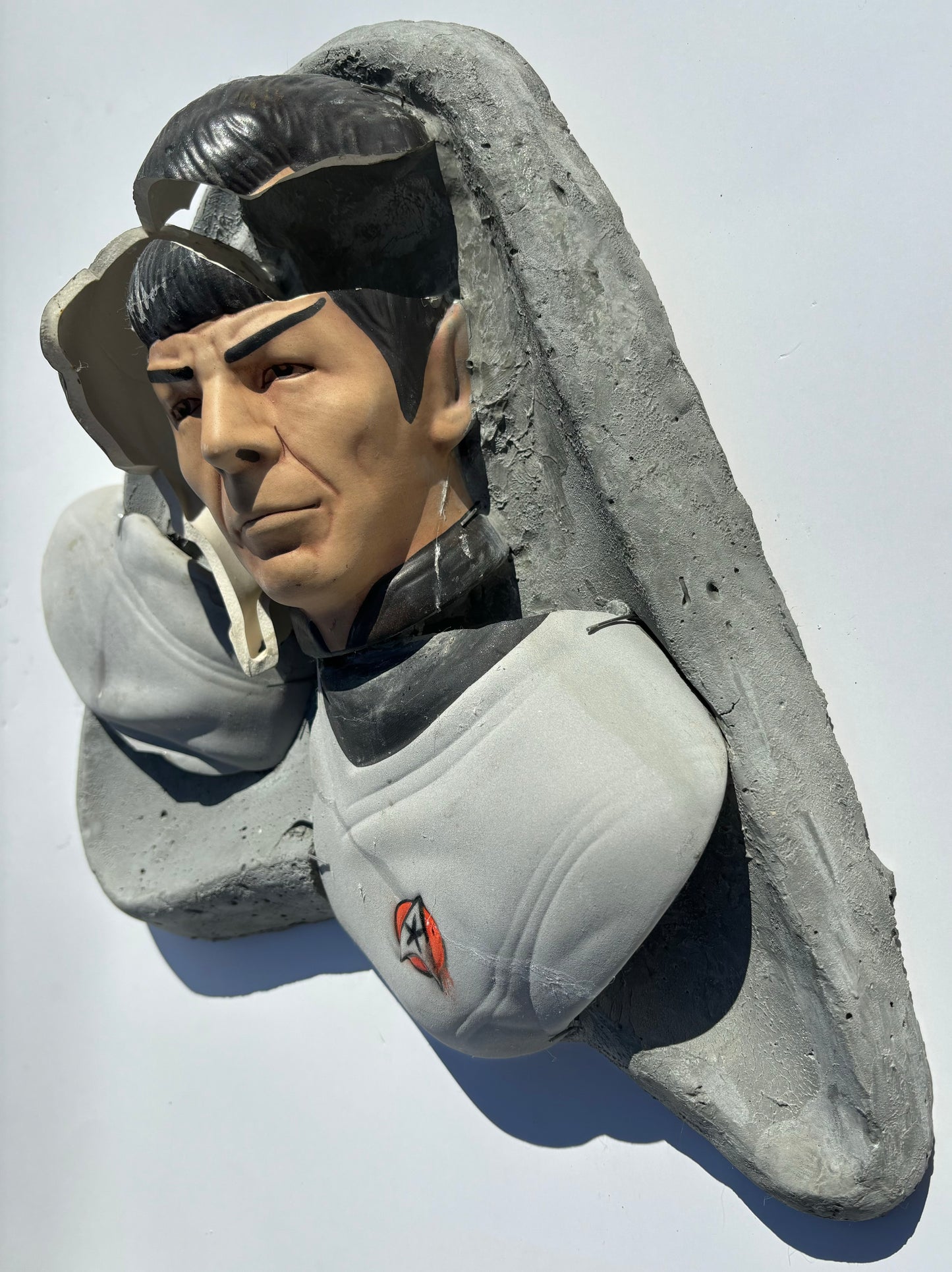 "Fascinating!:  Mr. Spock on Star Fleet Insignia Wall Sculpture