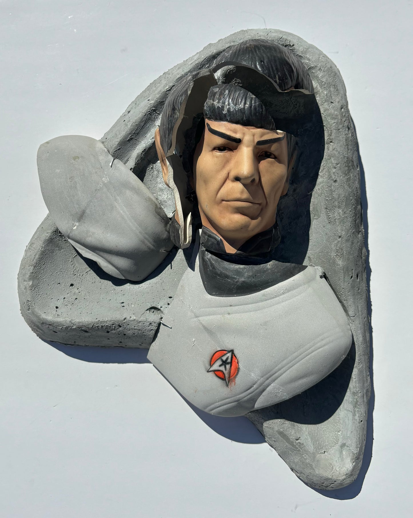 "Fascinating!:  Mr. Spock on Star Fleet Insignia Wall Sculpture