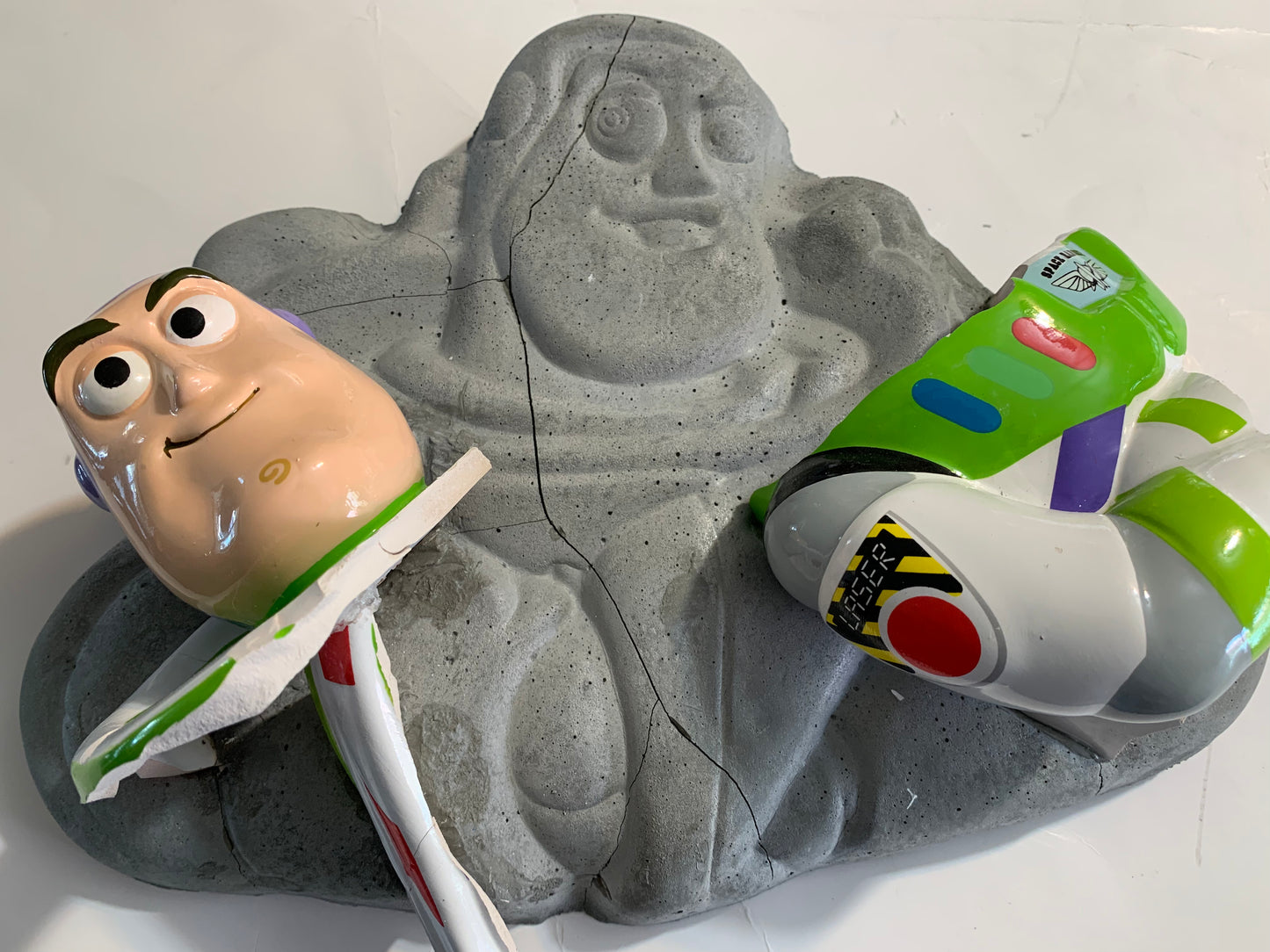 "Busted Up Buzz" Space Suit Malfunction" Buzz Lightyear on Buzz Lightyear Wall Sculpture