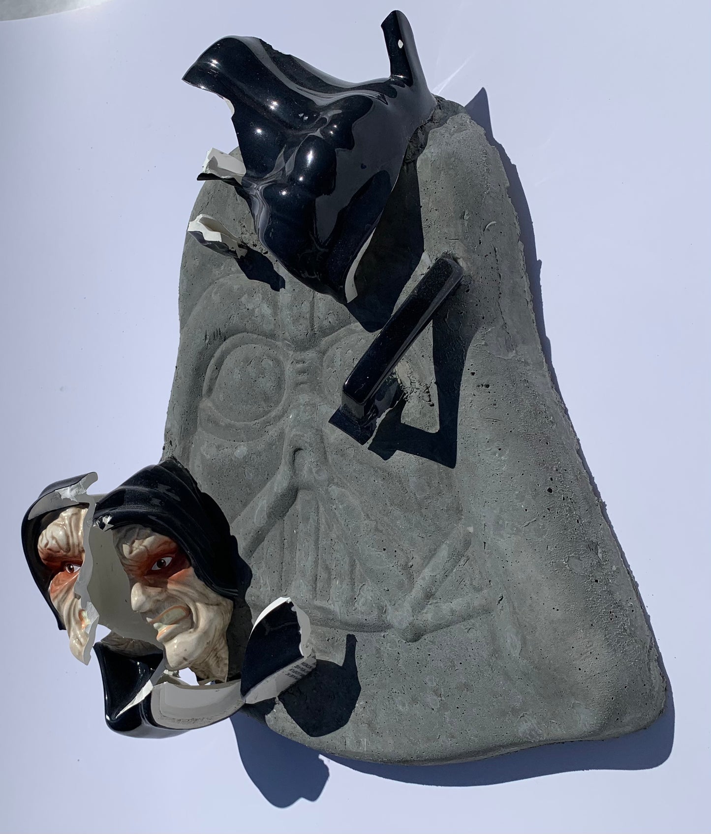 "Master and Servant": Emperor Palpatine on Darth Vader Wall Sculpture