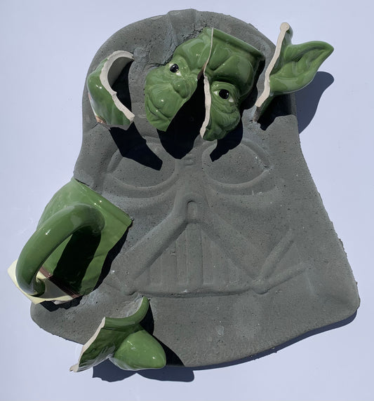 "Ivy On Evil": Yoda on Darth Vader Wall Sculpture