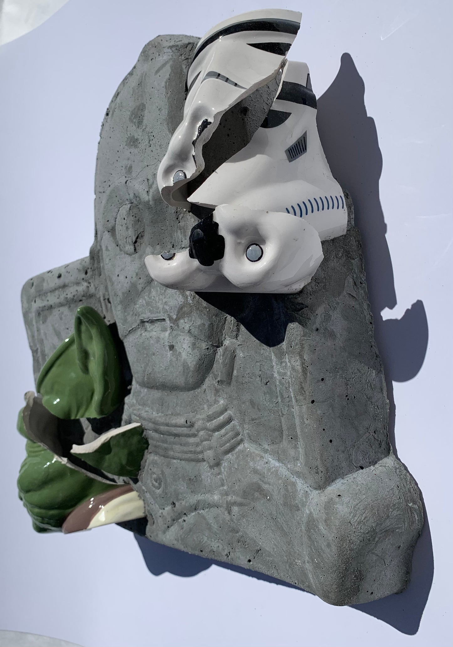 "Clone Wars Confusion": Yoda & Storm Trooper Wall Sculpture