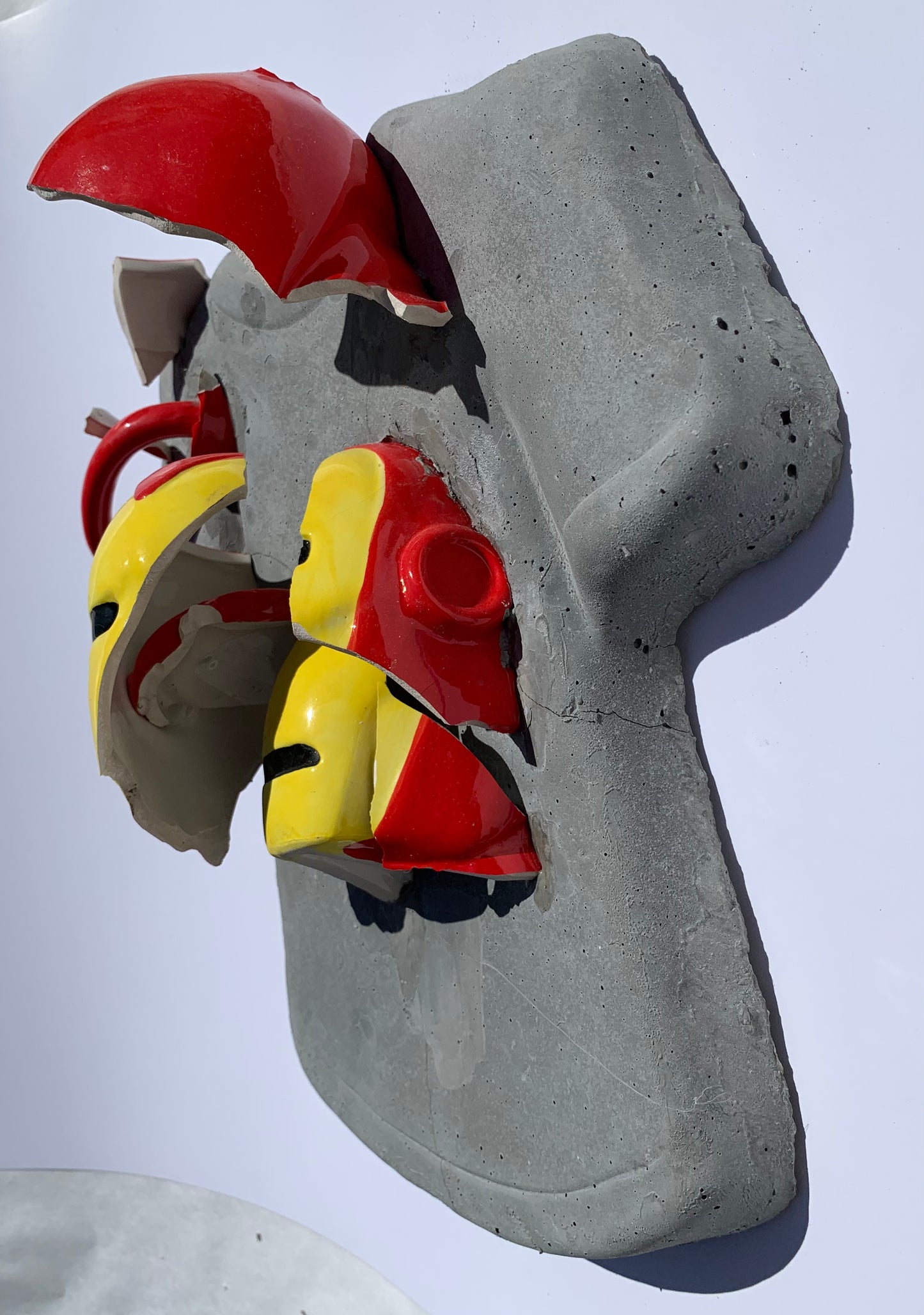 "Mustard and Ketchup Man": Iron Man on T-Shirt Wall Sculpture