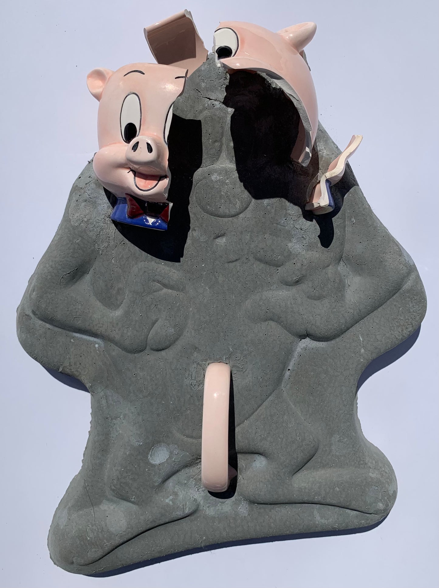 "OMG!": Porky Pig on Tasmanian Devil Wall Sculpture