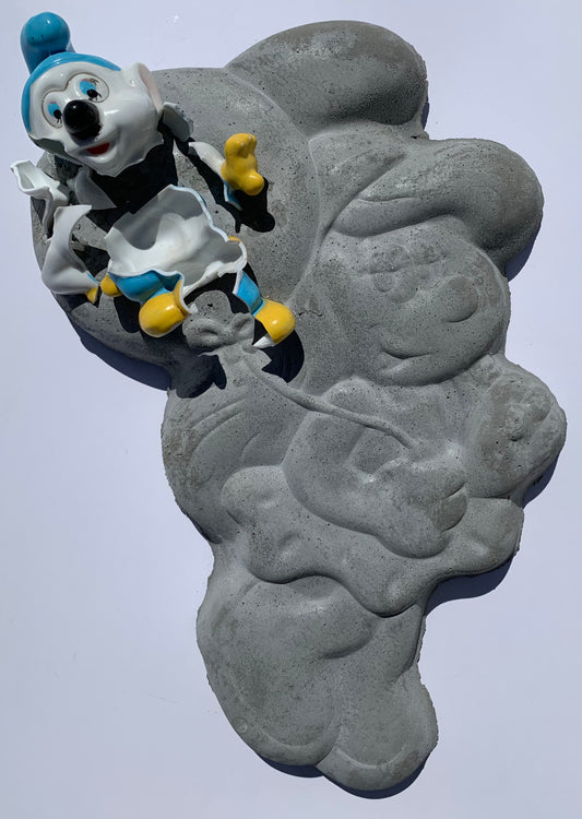 "Odd Couple!": Smurf on Smurfette Wall Sculpture