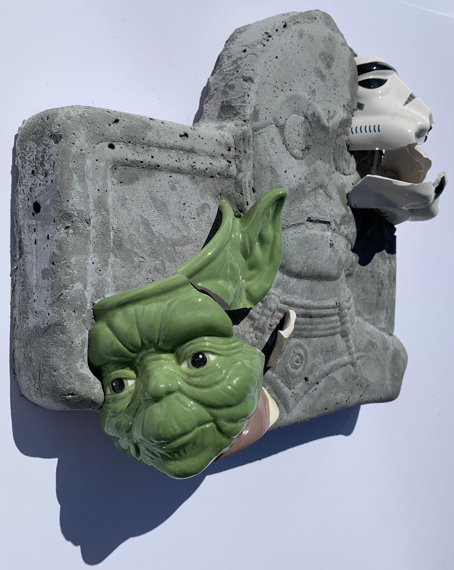 "Clone Wars Confusion": Yoda & Storm Trooper Wall Sculpture