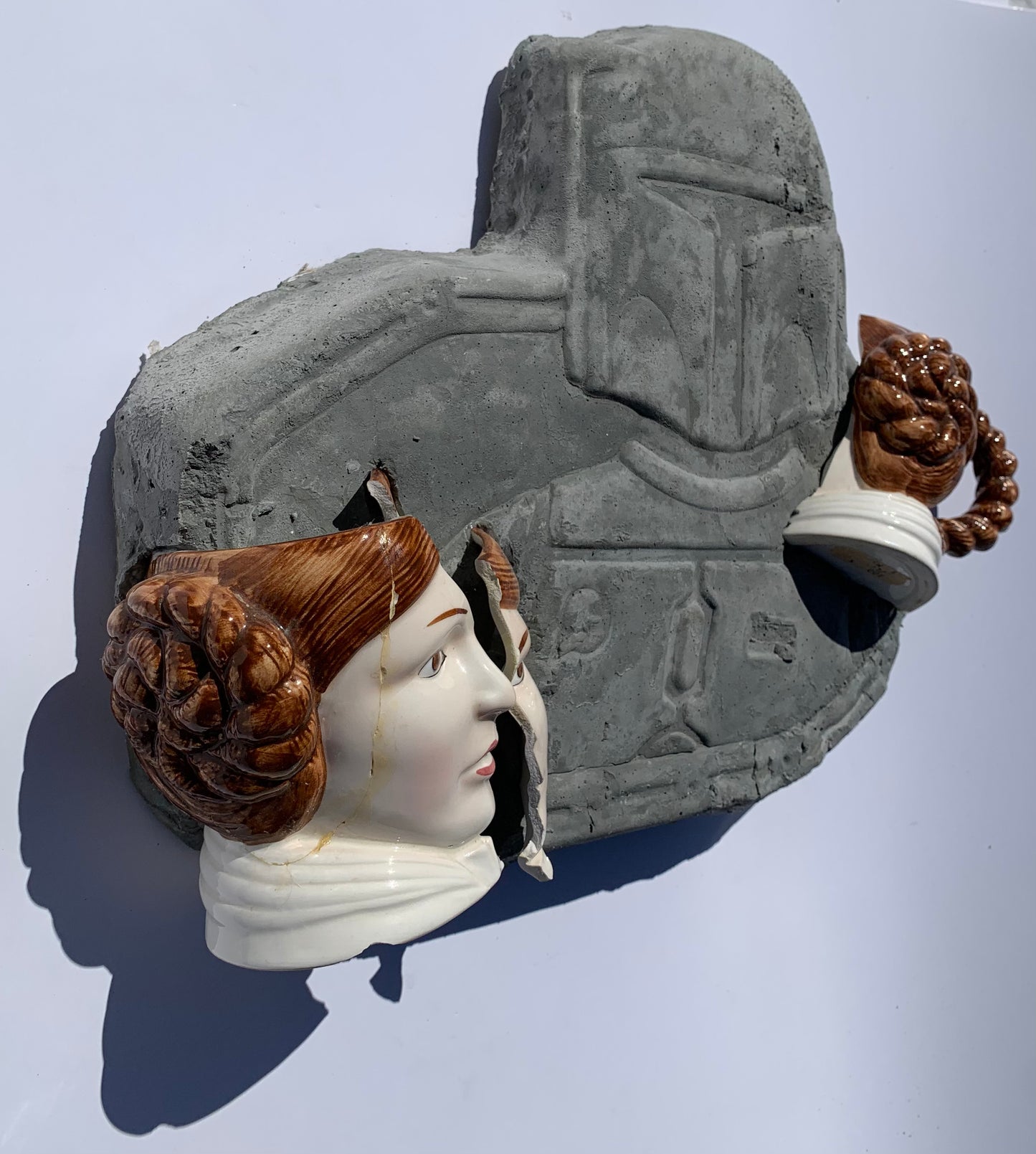 "The Gift Refused": Princess Leia on Boba Fett Wall Sculpture